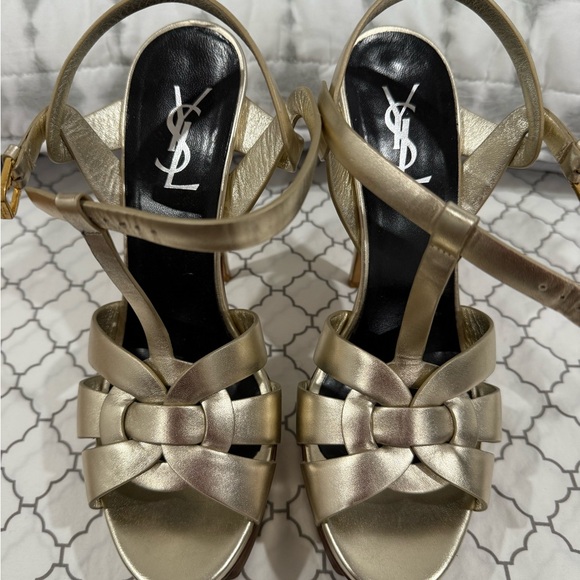 Golden sandals ysl size 39 and a half - Picture 1 of 7